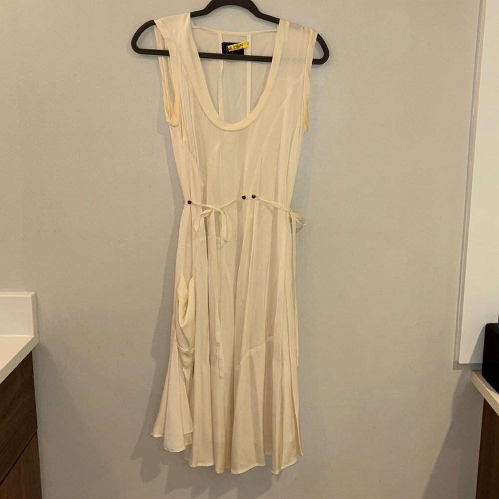 Biya- Johnny Was Cream Silk Dress in size small